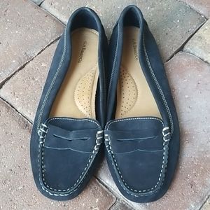Bass & Co. Suede Blue Driving Penny Loafers